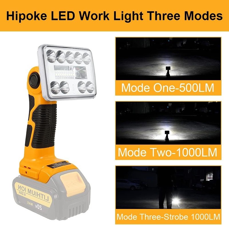 1000LM LED Flashlight Spotlight LED Work Light for DeWalt 20V MAX Li-ion Battery gallery