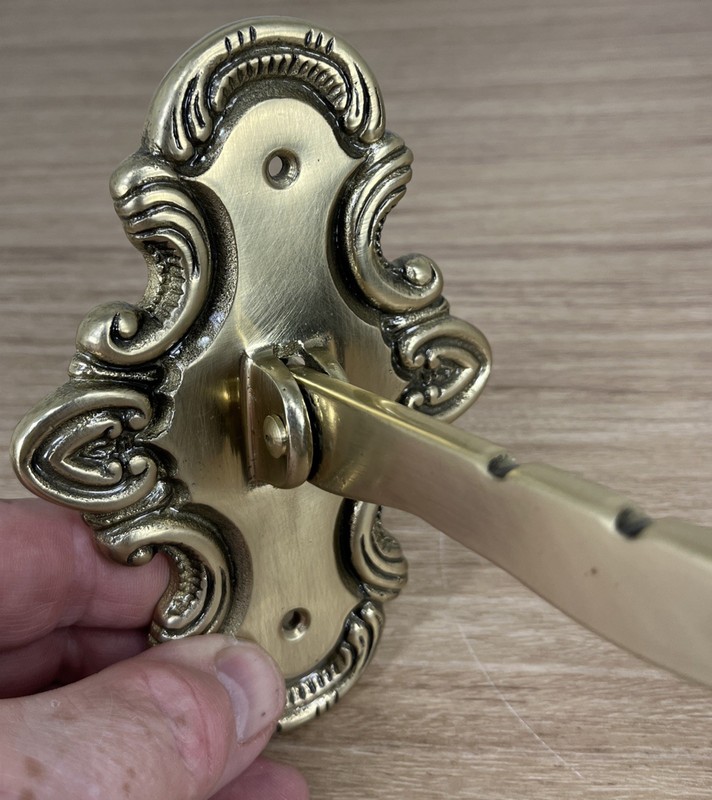 Vintage Original Solid Brass Wall Mount Folding Arm Coat Hanger 9” Arm gallery