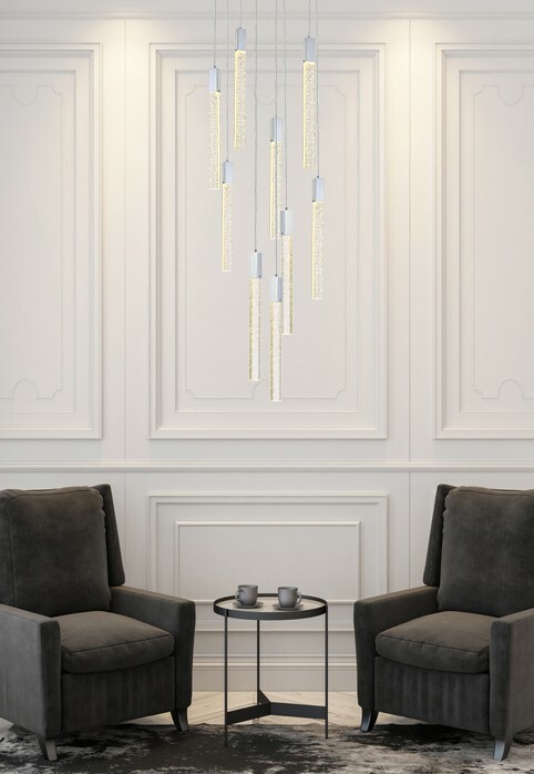 Chandelier Crystal Light Fixture Pendant Chrome Modern Foyer Living Dining Room gallery