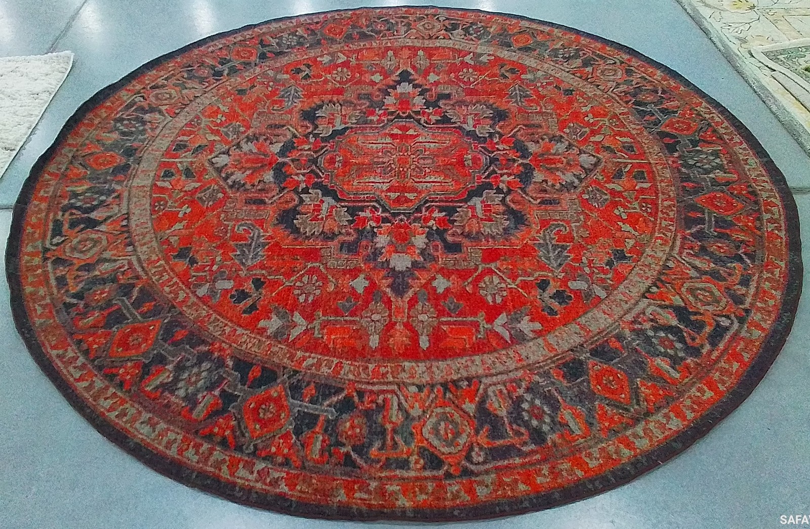 NAVY / RED 8'-0" x 8'-0" Back Stain Rug, Reduced Price 1172798398 JNY153M-8R gallery