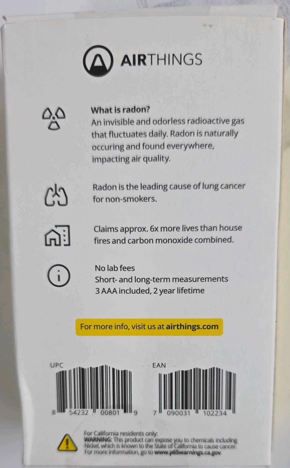 Open Box~ Airthings Corentium Home Radon Detector, Battery Operated gallery