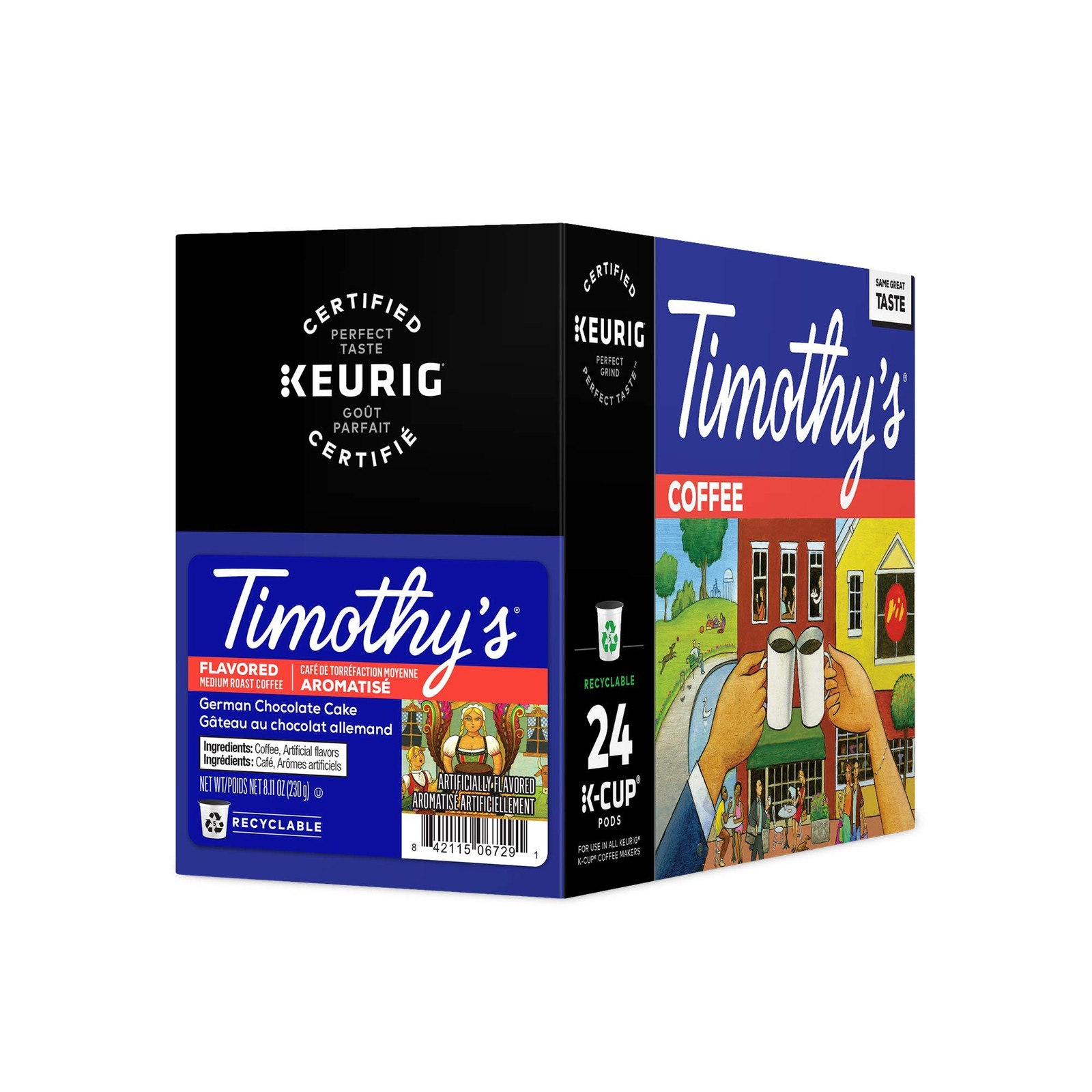 Timothy World Coffee German Chocolate Cake KCup Brewers 24Count 2 Pack gallery