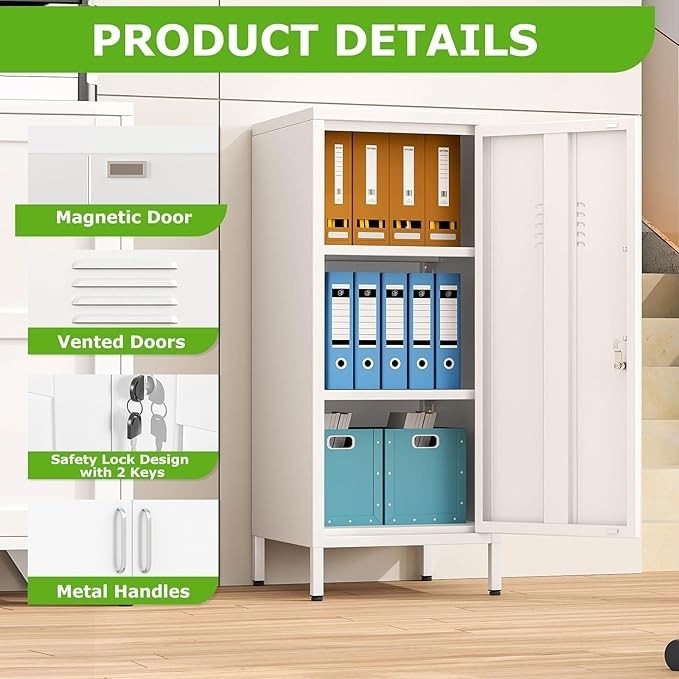 35" Metal Storage Locker, Lockable Dorm Locker for Home, School & Gym gallery
