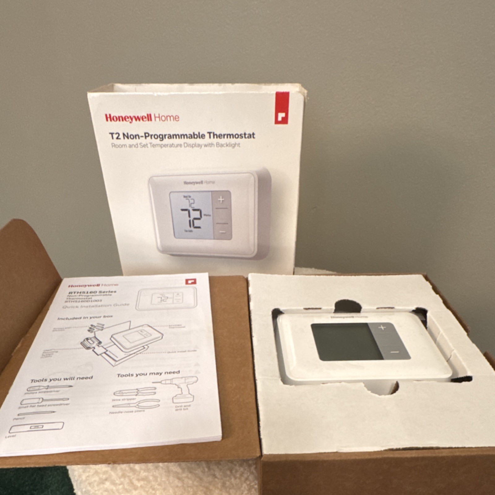 Honeywell Home T2 Non-Programmable Thermostat RTH5160D Digital 1 Heat 1 Cool gallery