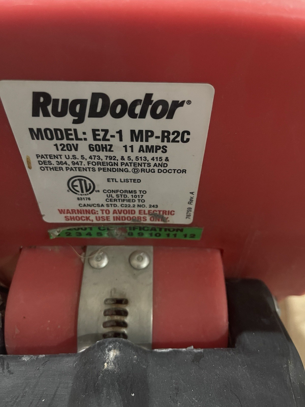 RUG DOCTOR MIGHTY PACK COMMERCIAL CARPET CLEANER MODEL MP-R2C WORKS gallery