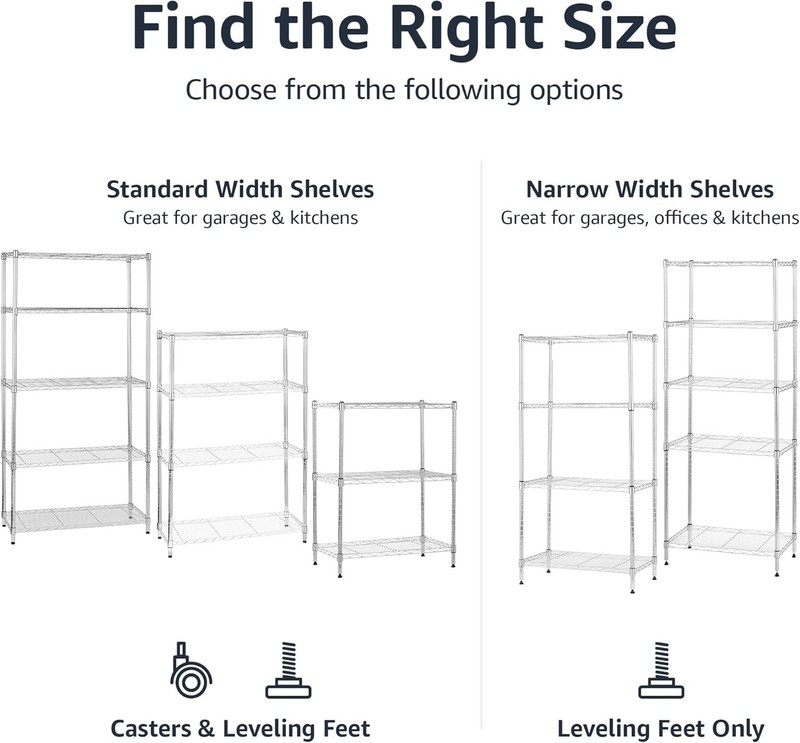 4-Shelf Adjustable Storage Shelving Unit 200 Pound Loading Capacity Per Shelf gallery