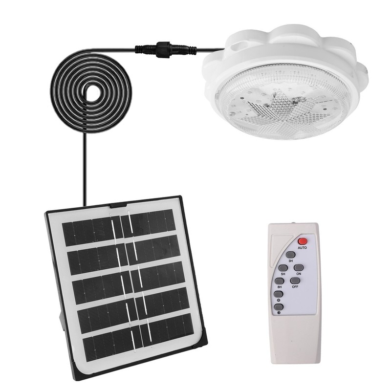 Solar LED Ceiling Light - Remote Control Pendant Lamp for Indoor & Garden Use gallery