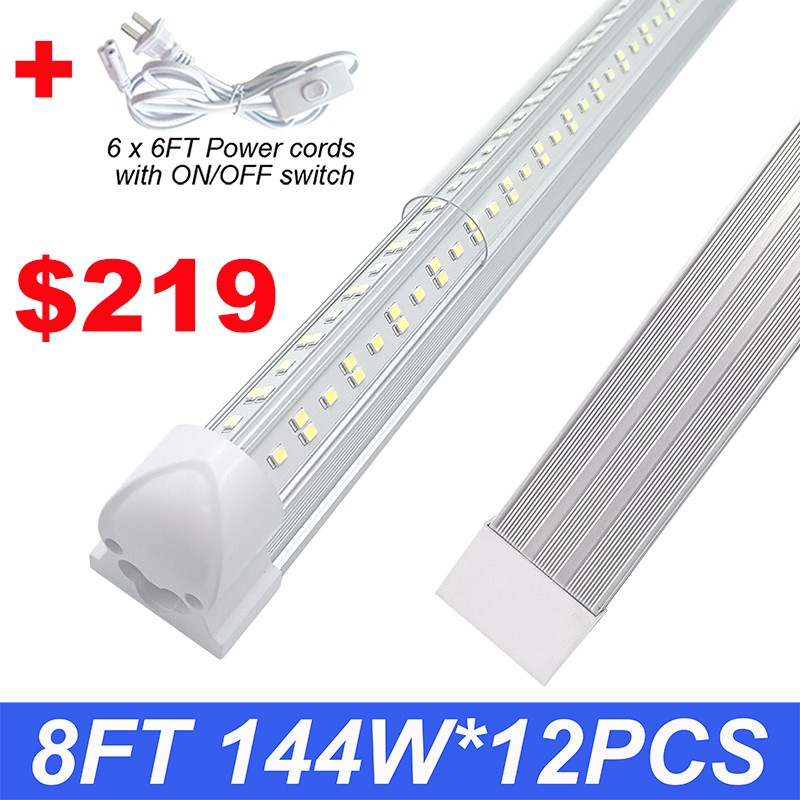 Integrated Bulbs 144W 18000Lm 6500K V Shaped Led Shop Light 8' Led Tube Light*12 gallery