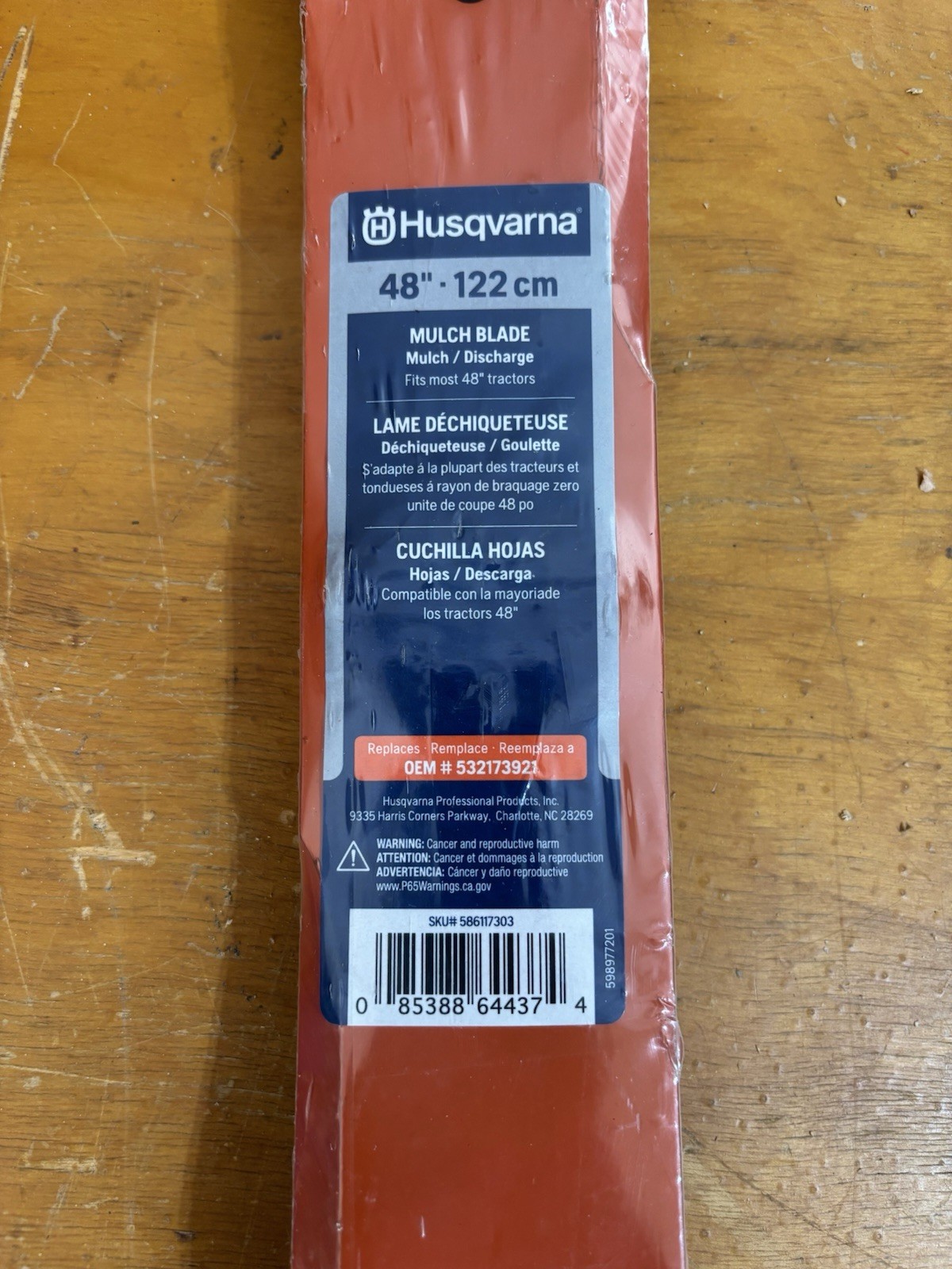 Husqvarna 3-Pack 48-in Mulching Riding Lawn Mower Blades. Orange OEM # 532173921 gallery