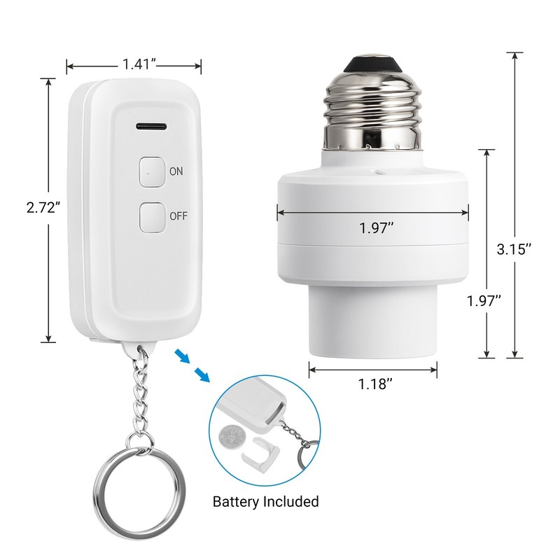 DEWENWILS Wireless Remote Control Light Socket E26/E27 Base Remote Bulbs Socket gallery