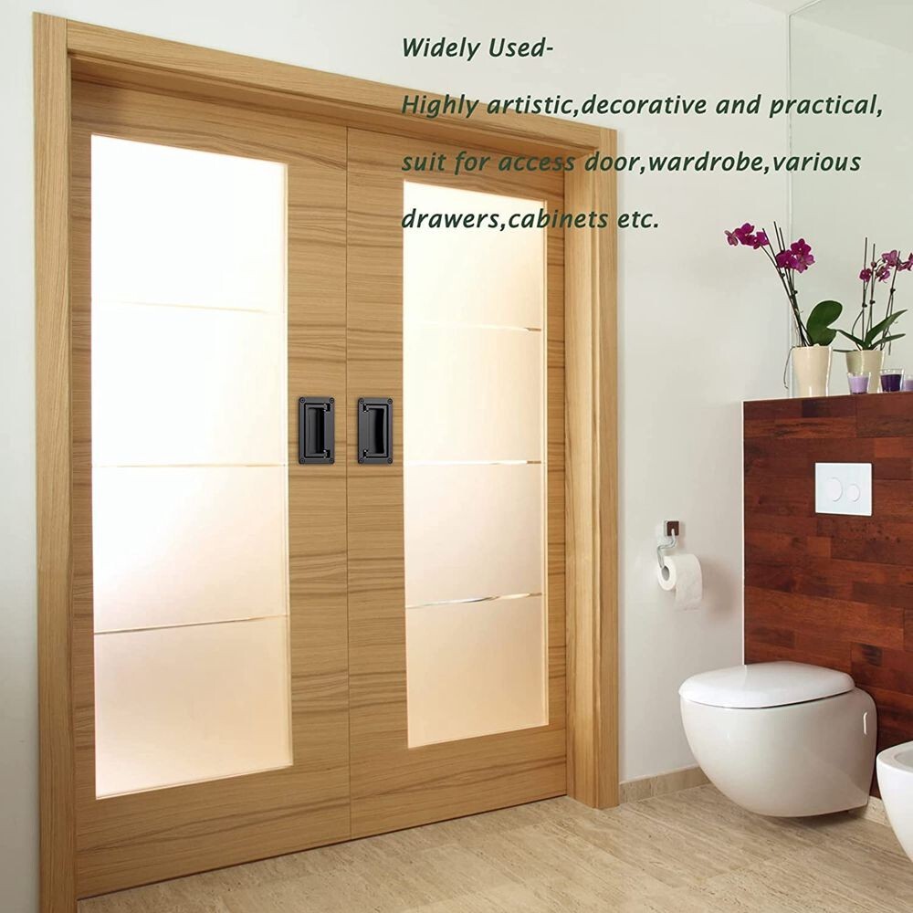 Zinc Alloy Recessed Pull Handle Container Handle Black Flush Lift Door 4.33" C77 gallery