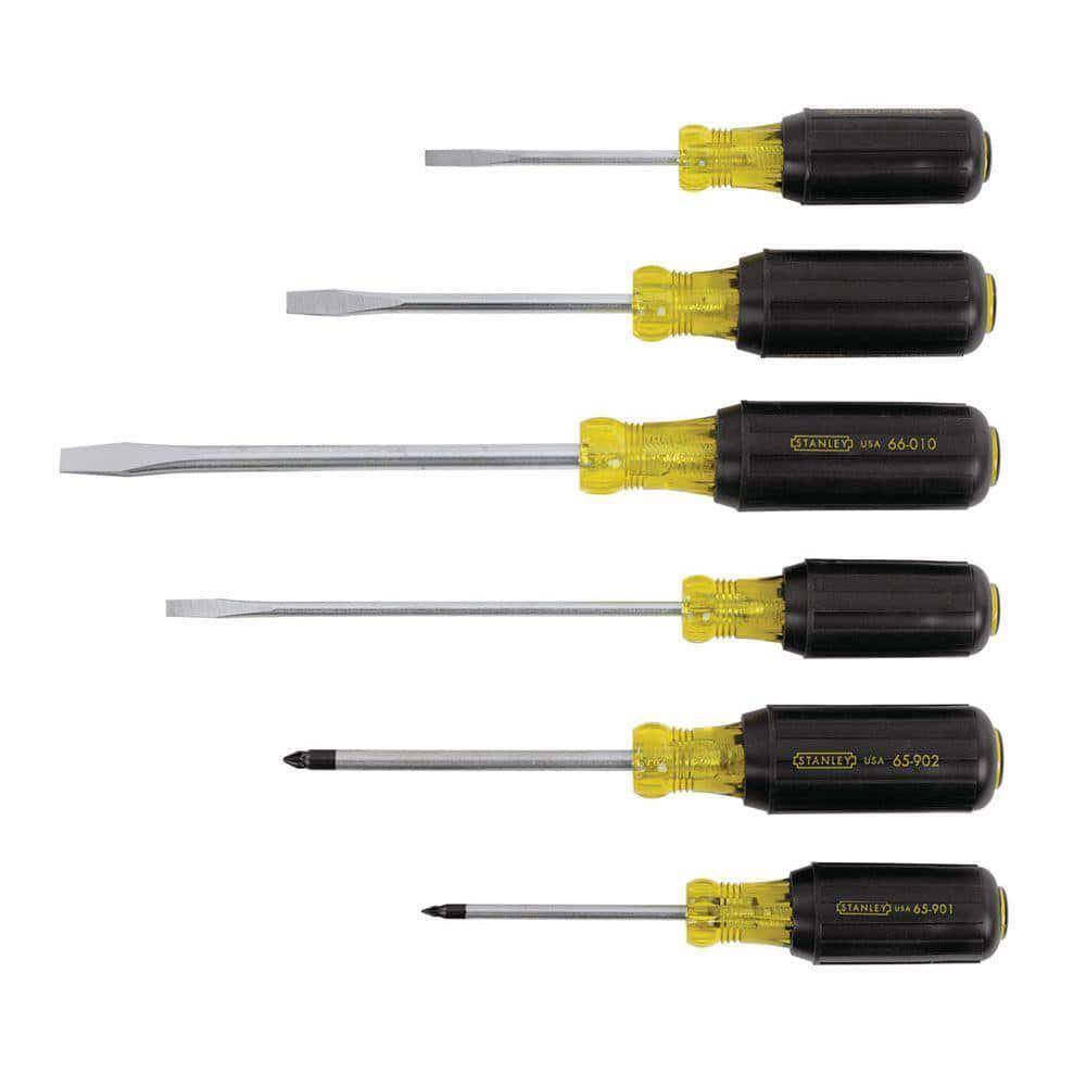 Stanley Screwdriver Set Alloy Steel Cross-Ground Tips Rubber Grip Handle 6-Piece gallery