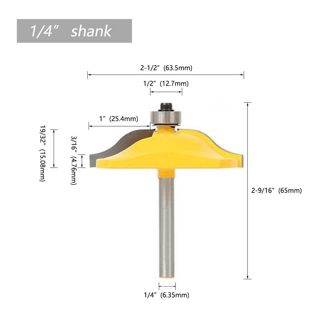 1/4 Shank Router Bit Set Round Over Raised Panel Cabinet Door Making Router Bits gallery