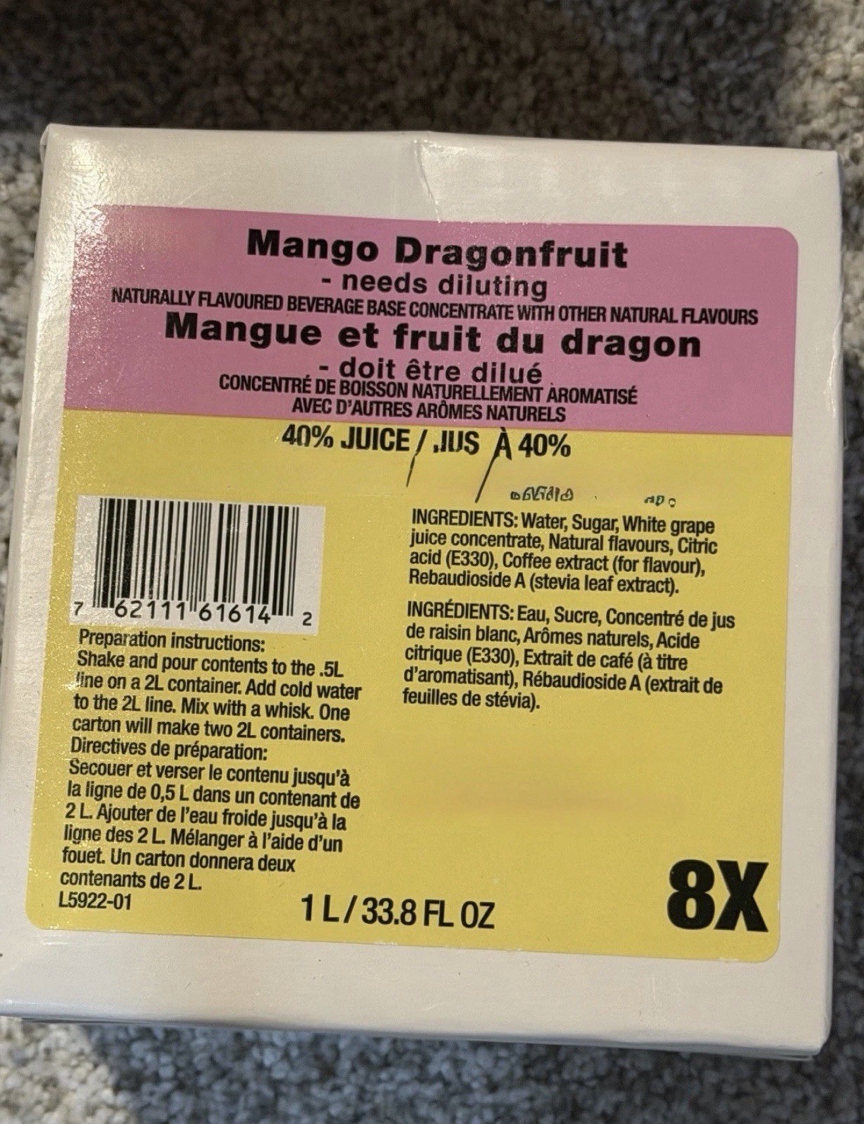 Starbucks Mango Dragonfruit Refresher Concentrate Base ORIGINAL 8X BB 06/26 gallery
