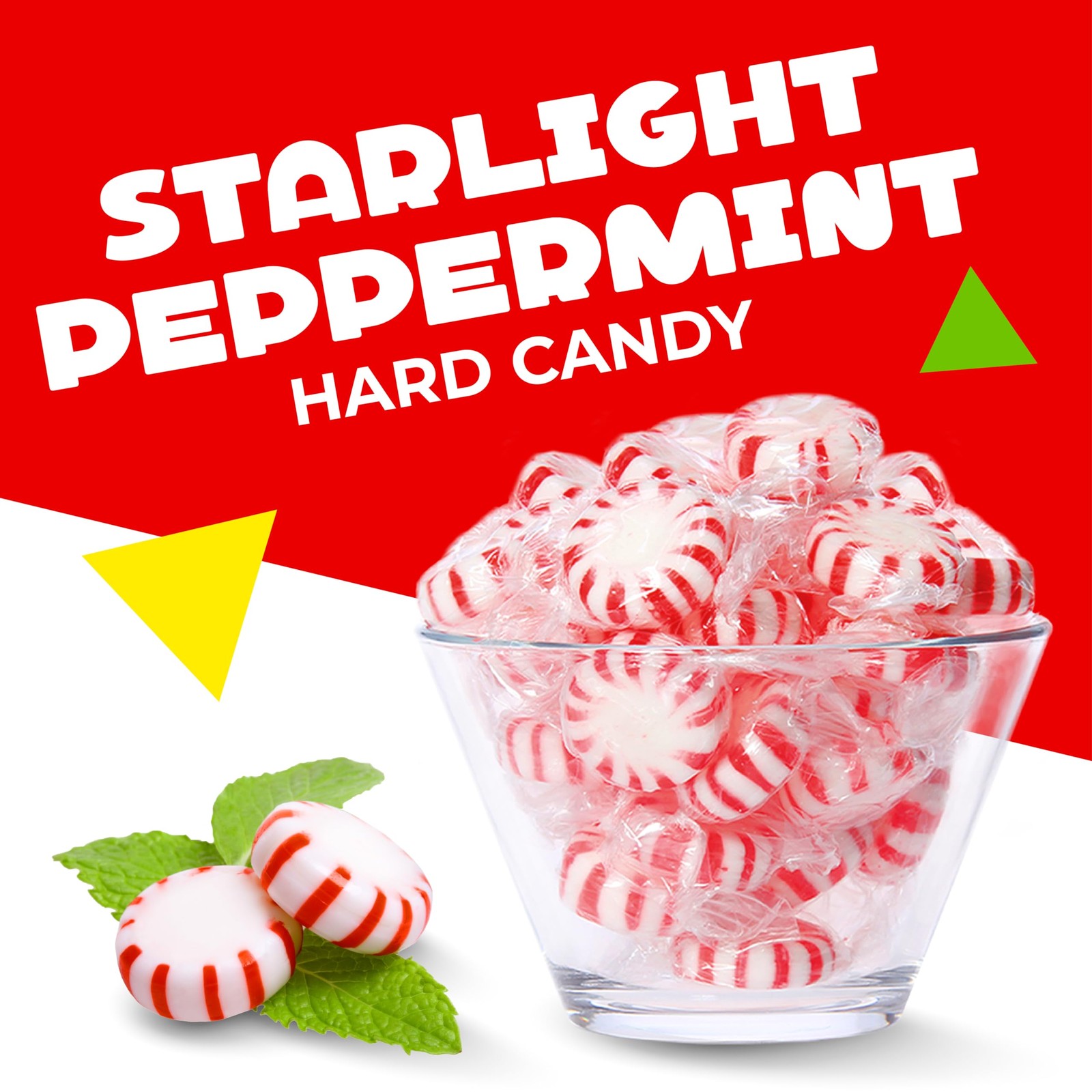 Starlight Peppermint Mints | 1 Pound Bag - 16 Ounce (Pack of 1), Red, White gallery