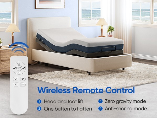 1000LBS Power Base Adjustable Bed Frame Wireless Remote Dual Motor Twin XL Size gallery