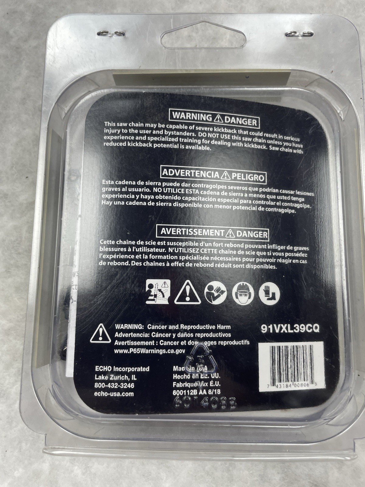 *OEM* Echo 10" Saw Chain Replacement 91VXL39CQ 3/8" LP New In Package 39 Links gallery