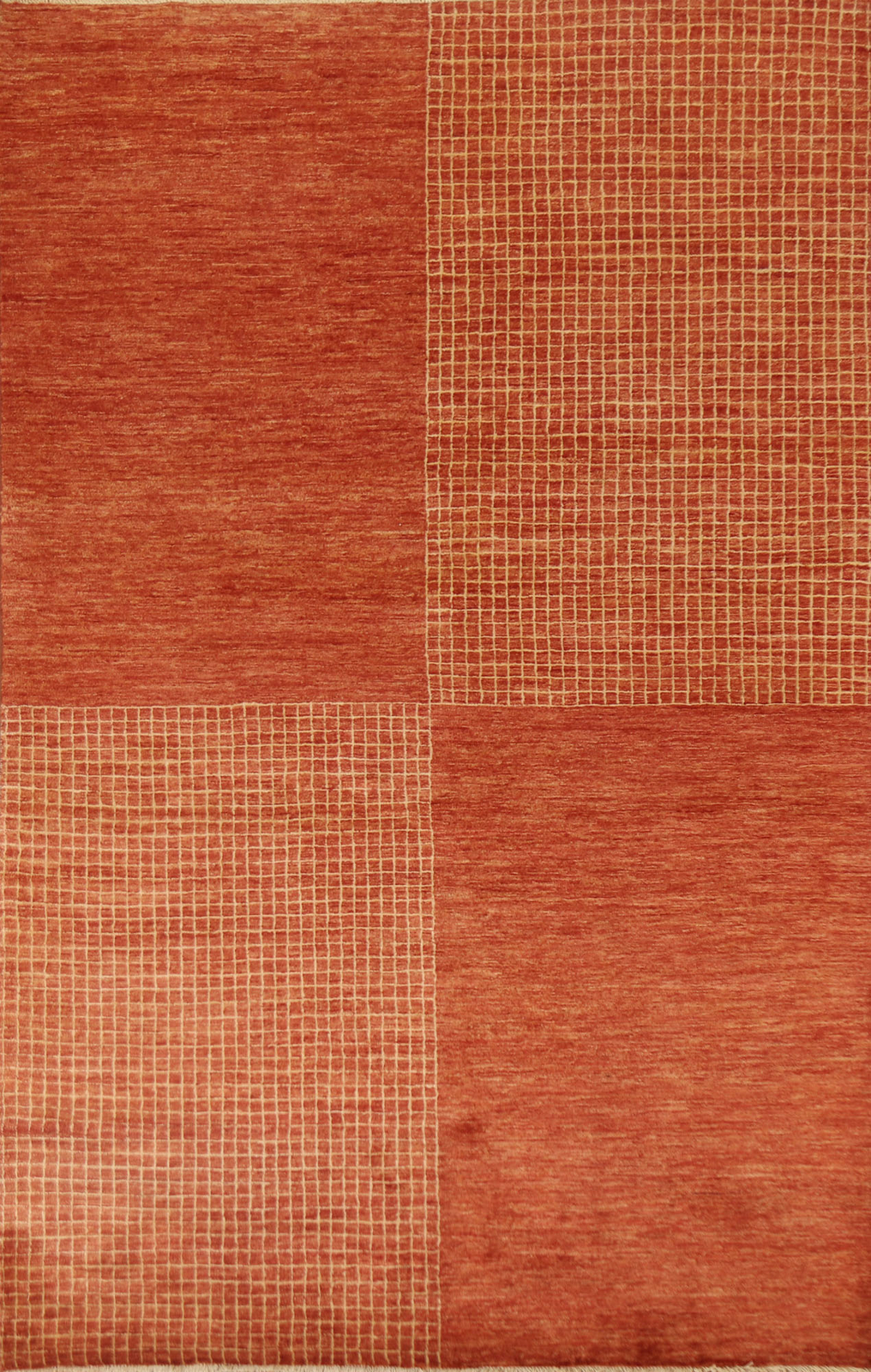 Premium Quality Modern Gabbeh Wool Area Rug - Timeless Style" Orange 6x8 ft gallery