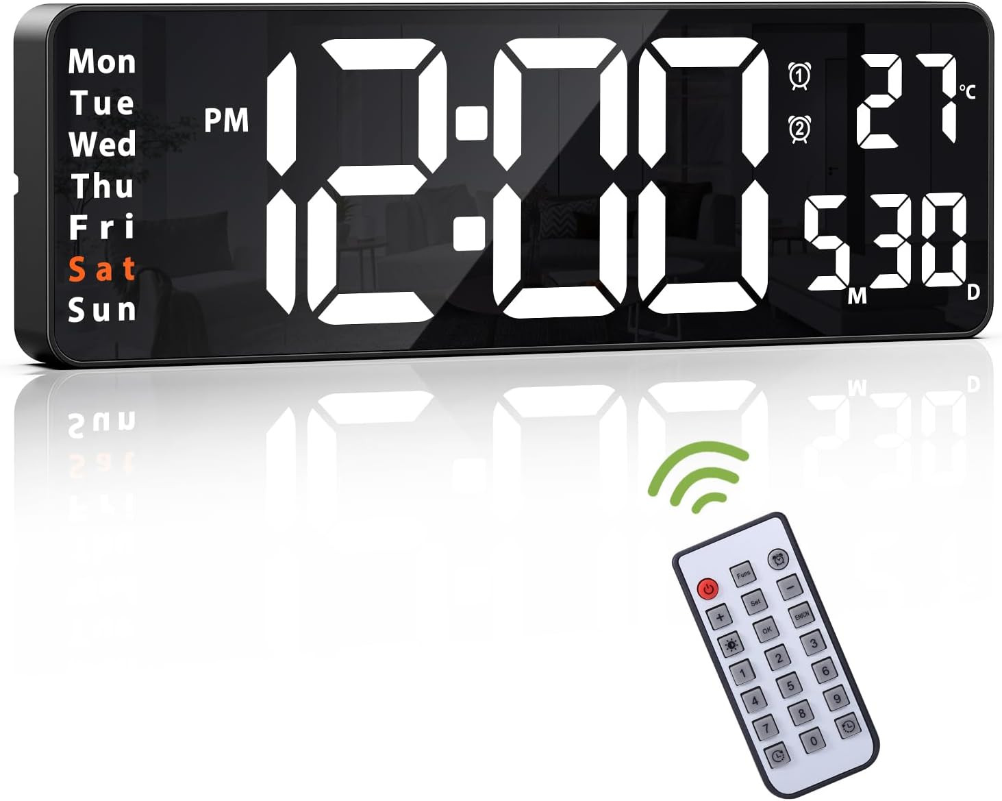 Digital Clock, LED Wall Clock with 16" Large Display, Desktop Clock with Remote gallery