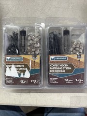 2 bx VERANDA Cortex Hidden Fastening System Decking – 150screws/200plugs – Brown