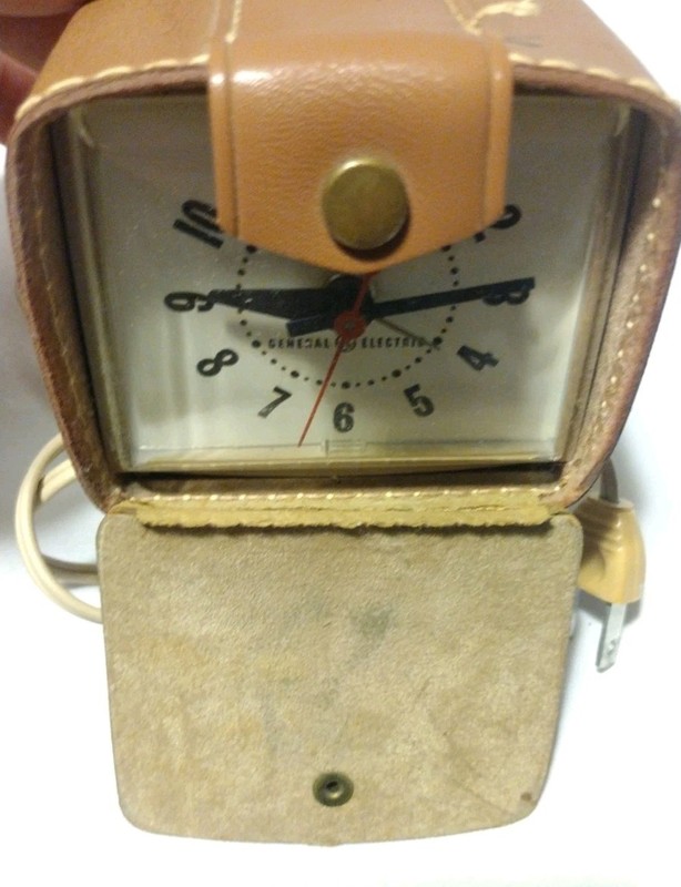General Electric Trip Mate Lighted Dial Brown Leather Alarm Clock 7314K B2 gallery