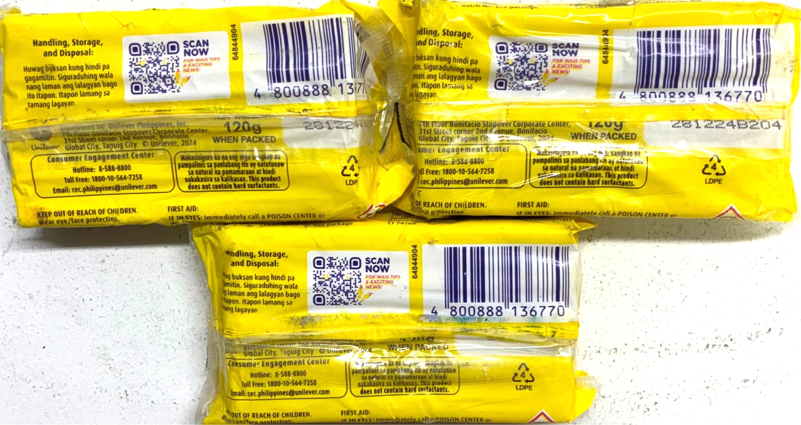 Surf Active Clean Laundry Detergent Bar Soap Sun Fresh 120g Lot of 3 New Sealed gallery