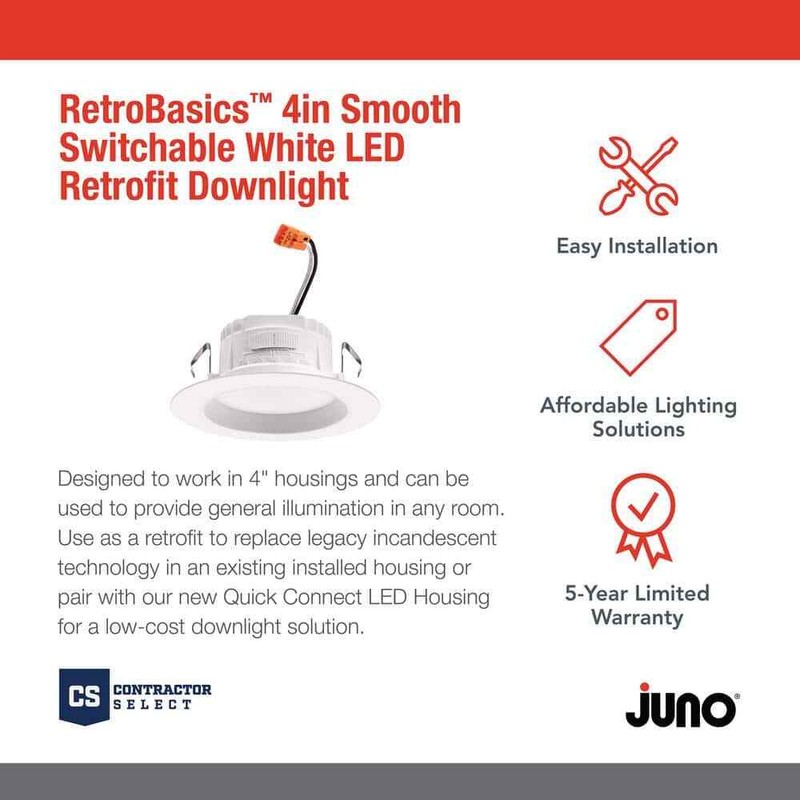 Juno Contractor Select RB4S 4 in. Selectable CCT Integrated LED White Smooth gallery