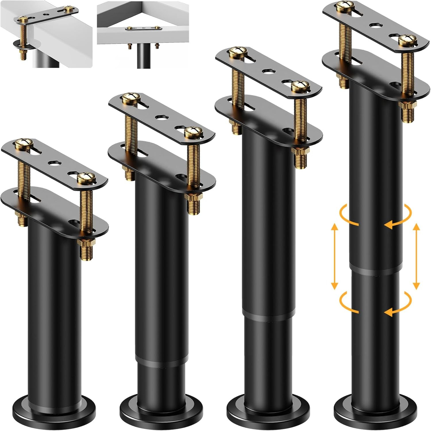 7.08-13 Inch Bed Frame Legs, 4Pcs Adjustable Bed Support Legs, Metal Bed Frame S gallery