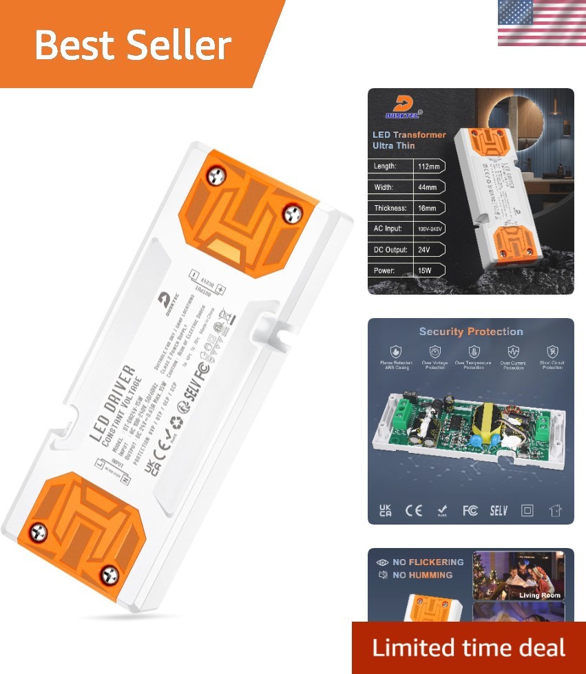 24V LED Driver 15W Slim Power Supply - Safe Transformer for DIY Projects gallery