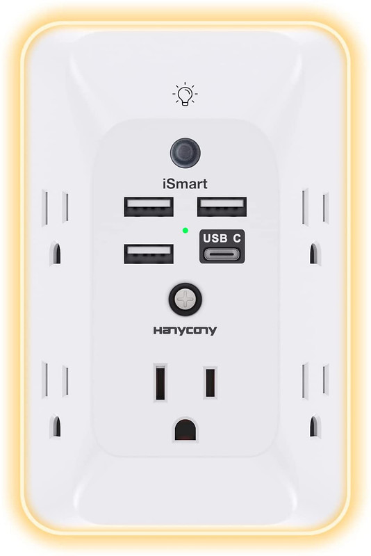 Outlet Extender with Night Light, Multi Plug Outlet, USB Wall Charger Surge Pro gallery
