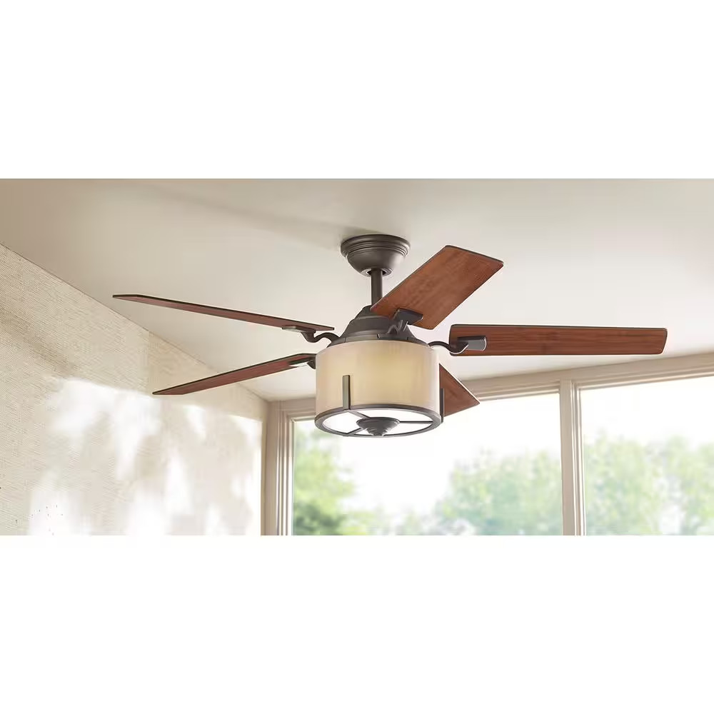 Freyton 52 In. LED Oil Rubbed Bronze Indoor Ceiling Fan with Light Kit and Remot gallery