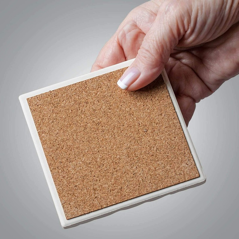 CounterArt Absorbent Stone Coasters Set of 4, Flower Scribble-9 gallery