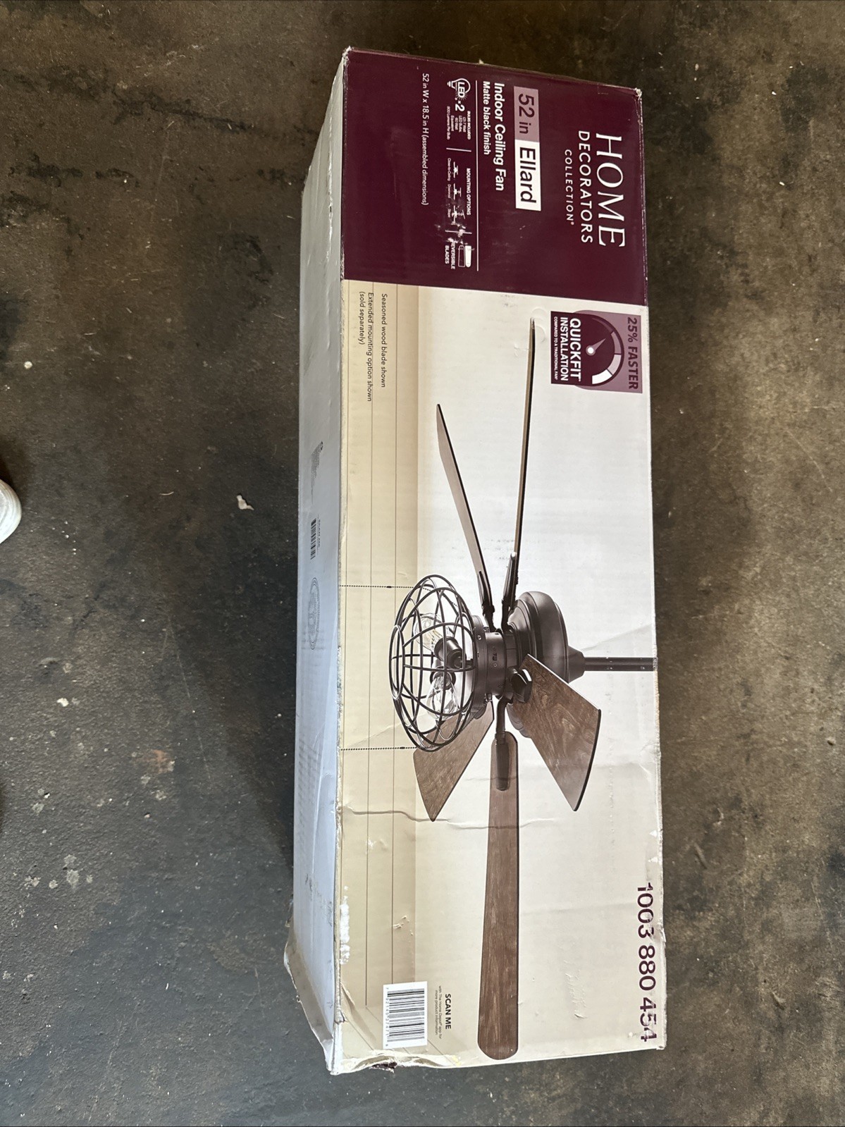 Home Decorators Collection YG629A-MBK Indoor Ceiling Fan with Light - Matte... gallery