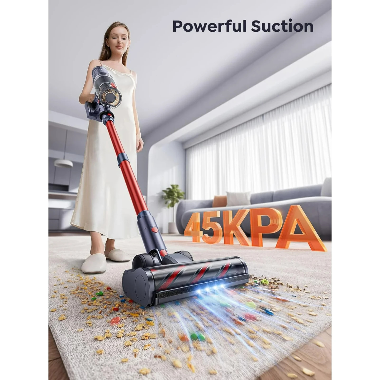50Kpa Cordless Vacuum Cleaner 600W Lightweight Stick Vacuum Cleaner Rechargeable gallery