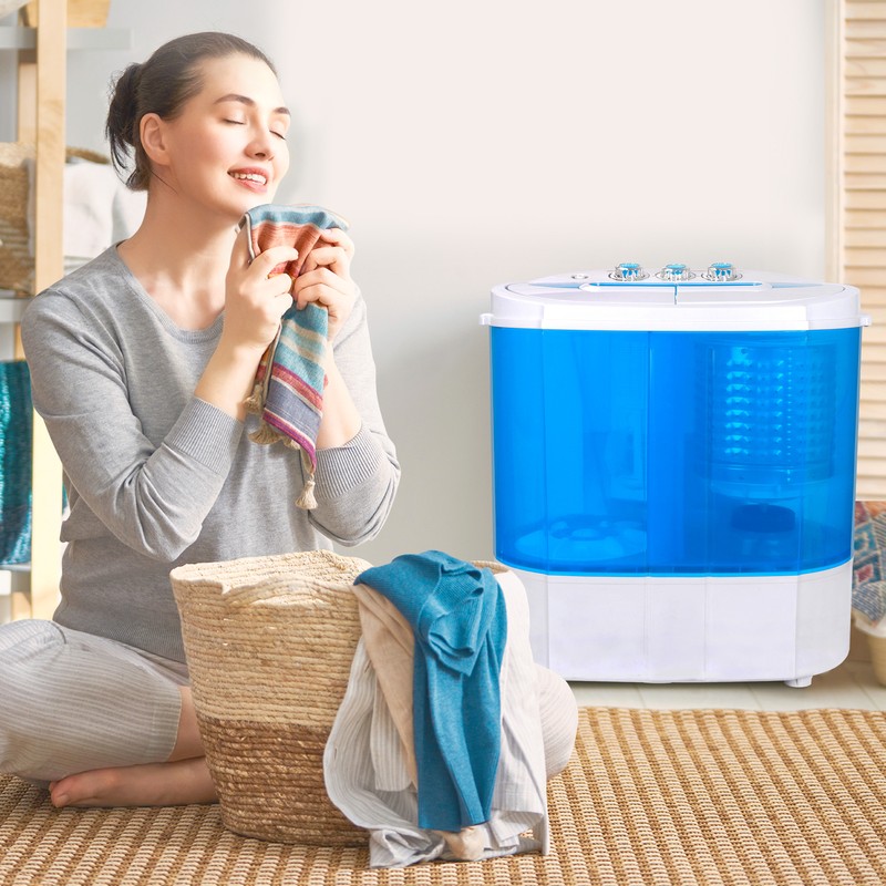 Portable Compact Lightweight Washer Twin Tub Laundry Washing Machine Spin Cycle gallery