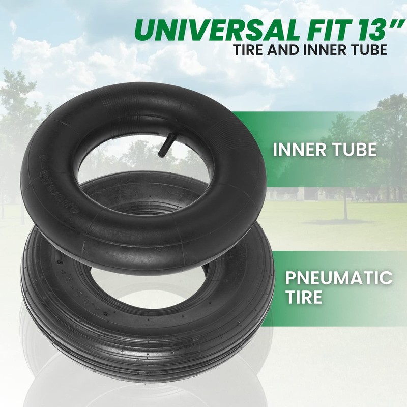 2 Sets 4.006 Replacement Pneumatic Tires and Inner Tubes Universal Fit 13” T... gallery