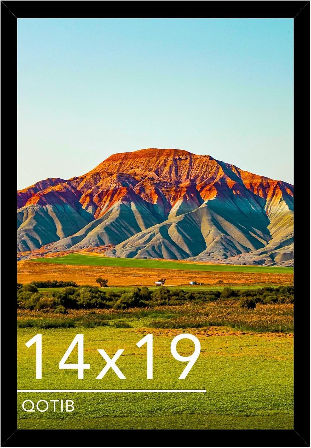 14x19 Picture Frame Black for Wall Mounting, Horizontal and Vertical Formats for gallery
