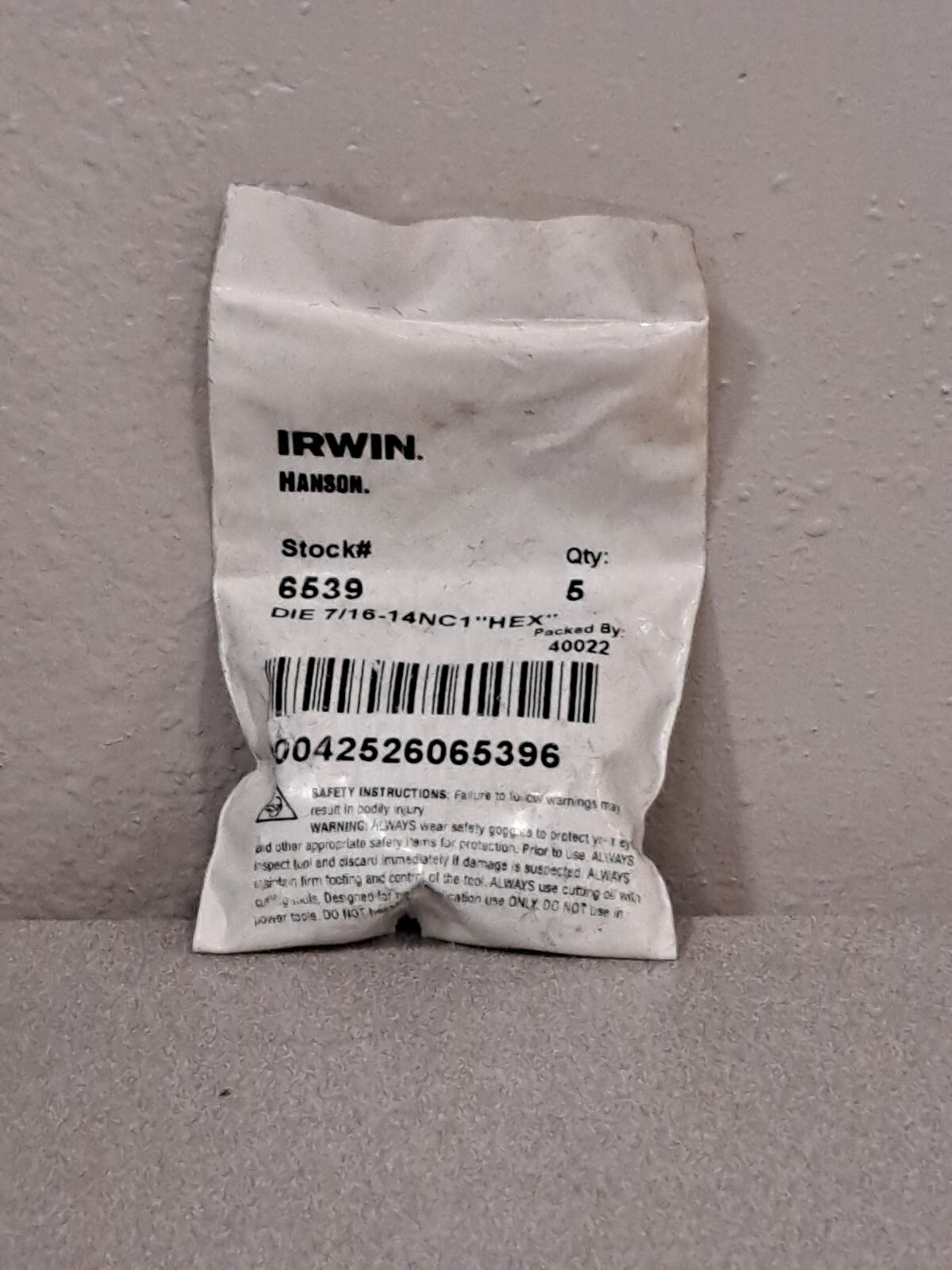 Irwin IW6539 Hanson High Carbon Steel SAE Hexagon Die 7/16-14 in. 5 pc gallery