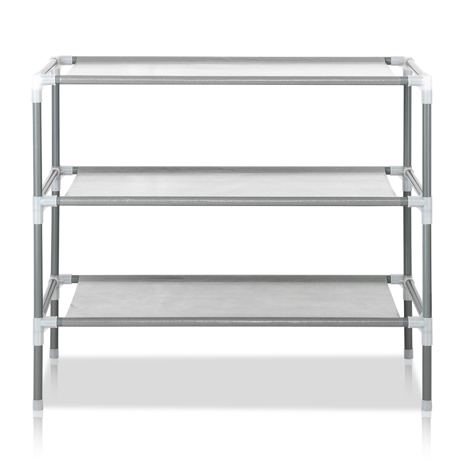 Simple Assembly 3 Tiers Non-woven Fabric Shoe Rack Gray High Quality gallery