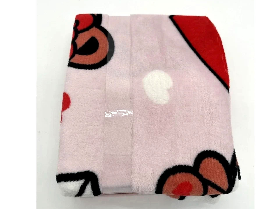 Hello Kitty Valentine Plush Throw Blanket Pink Hearts Love 45x55 inch Soft New gallery