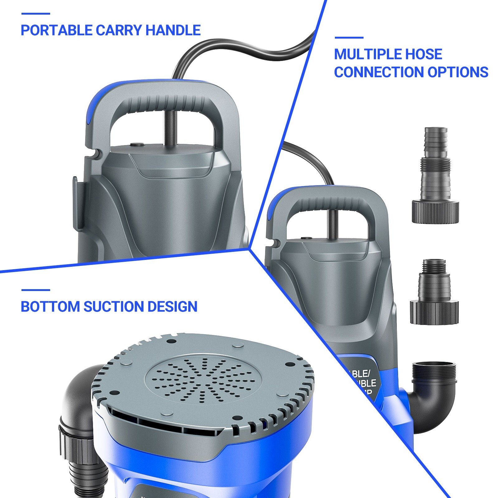 Water Transfer Pump 1HP 3500GPH Electric Portable Submersible Sump Pump gallery