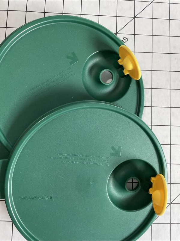 2 Tupperware 2649A Replacement Lids Only Dark Green Rock n Serve Vented 7” gallery