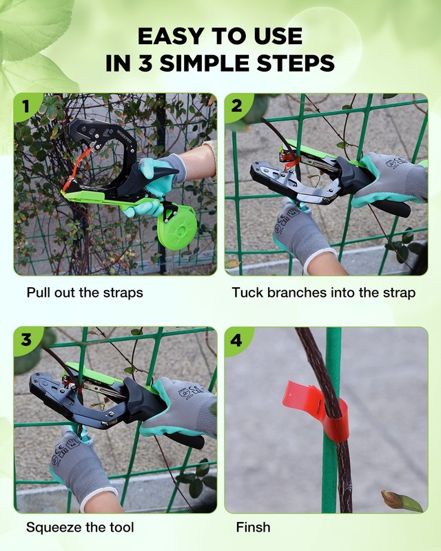WORKPRO Plant Tying Machine Lightweight Tape Gun for Tying Vines & Support Plant gallery