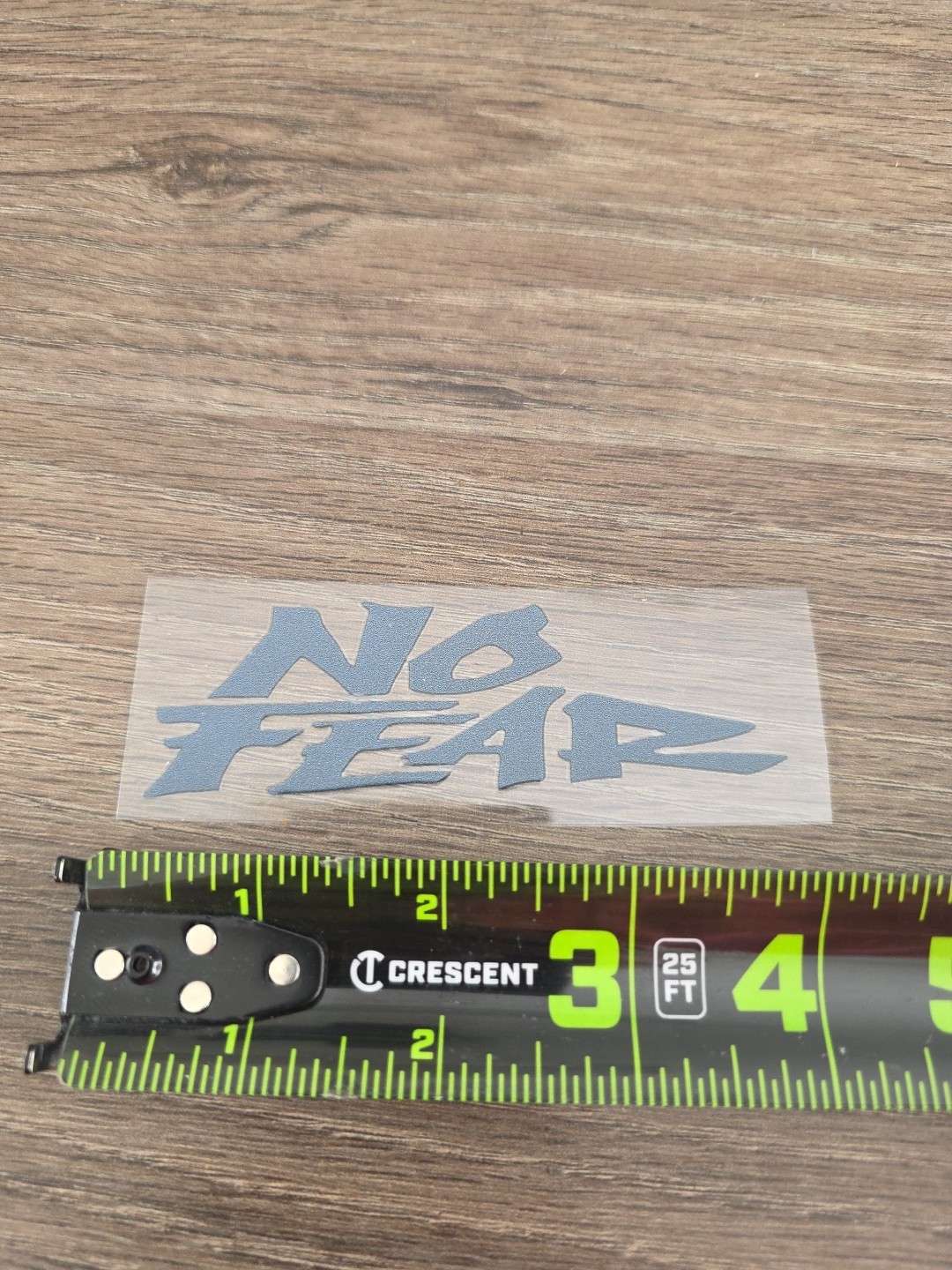 NO FEAR Decal In Grey Solid Raised UV DTF Waterproof Sticker 4in gallery