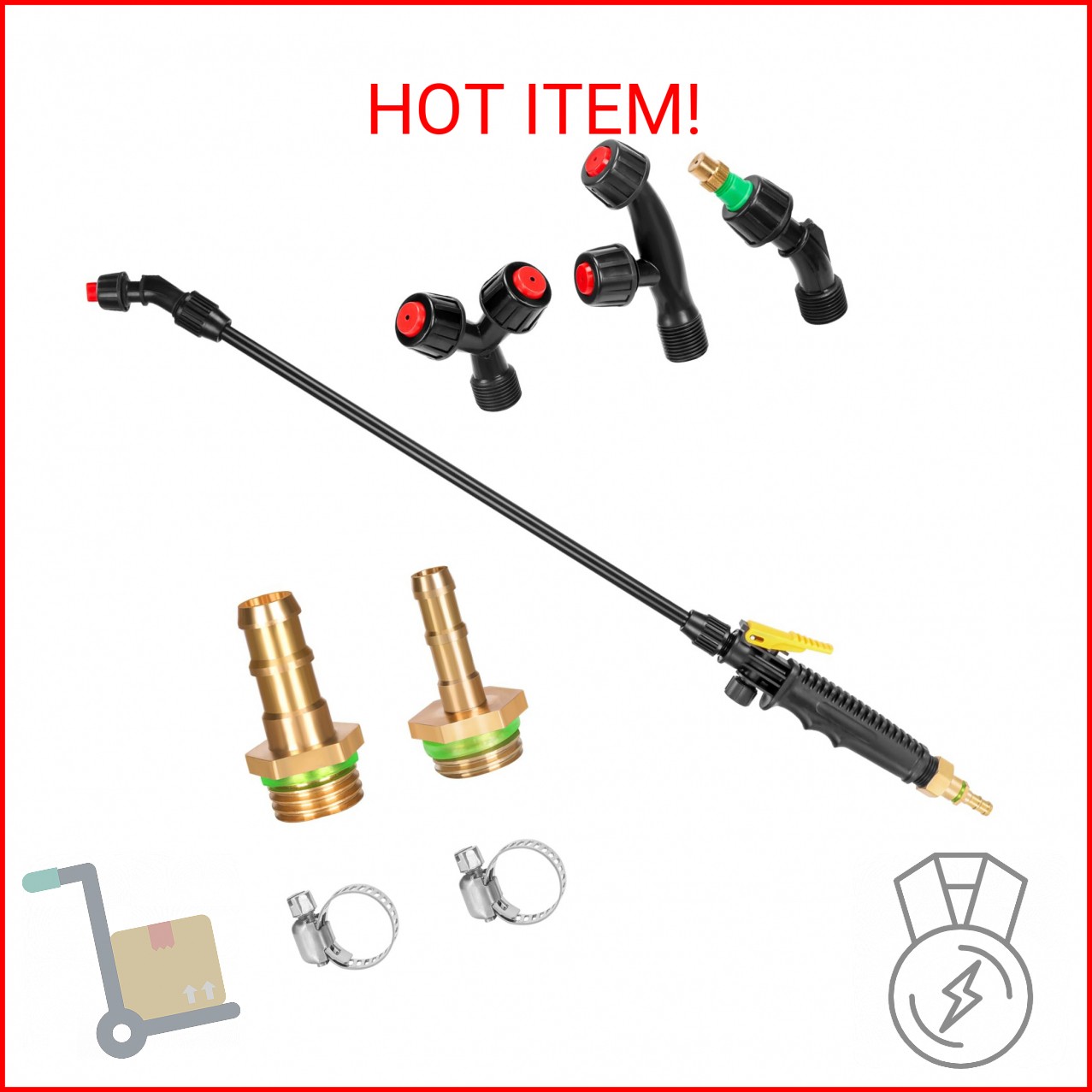 Acid Resistant Sprayer Wand with 4 Types of Nozzles, Pump Sprayer Wand Replaceme gallery