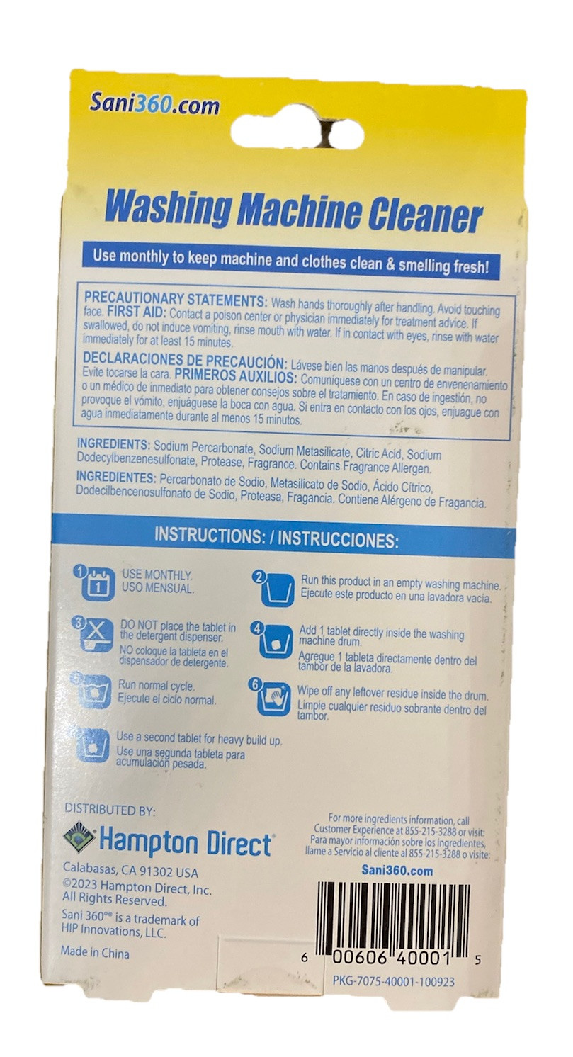 SANI 360 Washing Machine Cleaner (6 Uses) gallery
