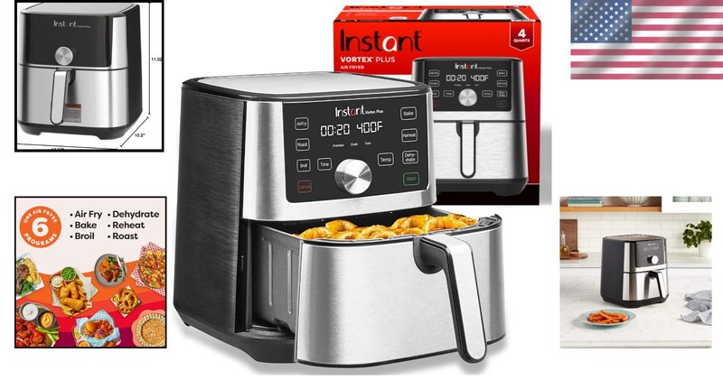 Instant Vortex Plus 6-in-1 Mini Air Fryer - 1600W Stainless Steel Convenience gallery