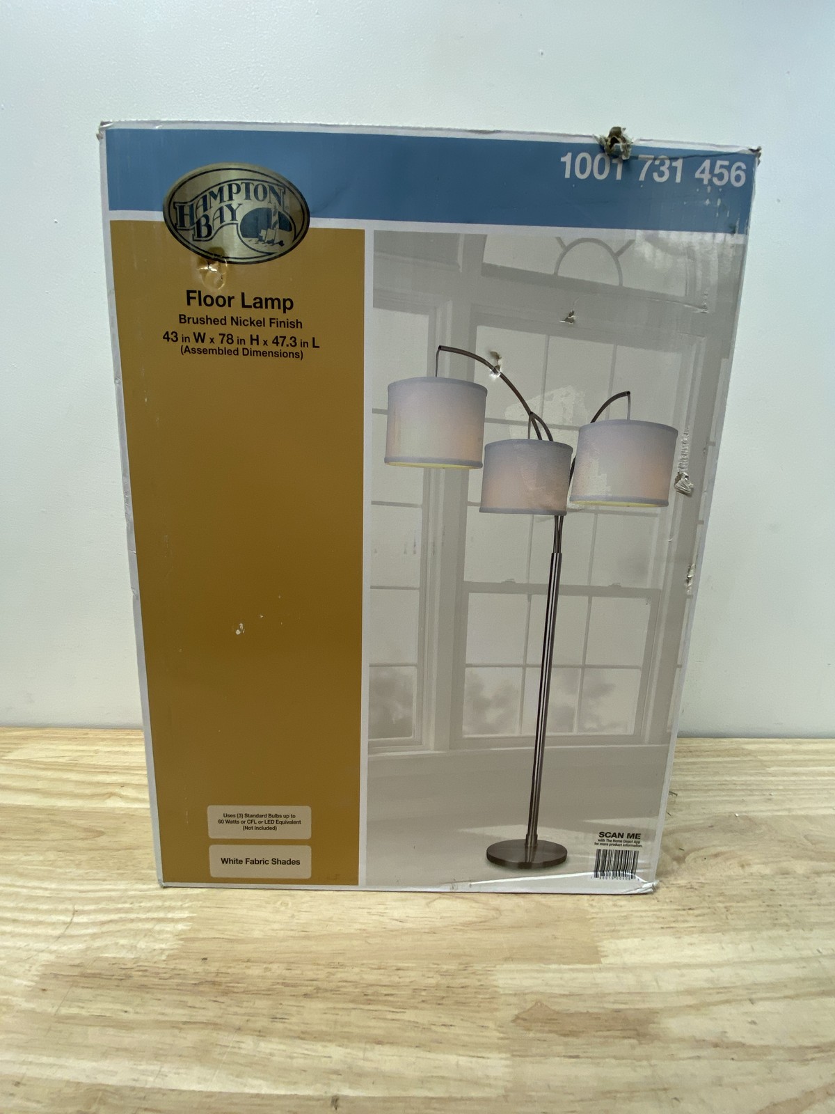 Hampton bay AF40818SA 78 in. Height 3-Arc Floor Lamp - Brushed Nickel Finish gallery