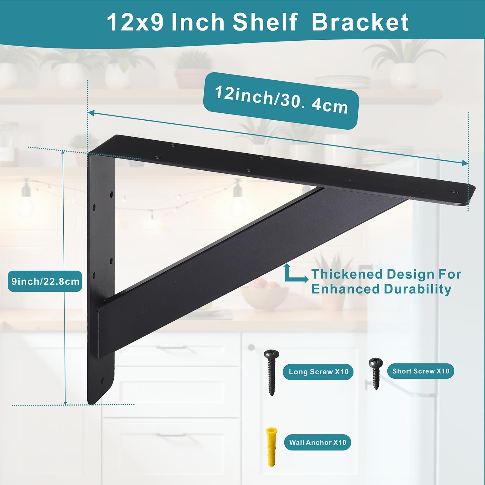 Countertop Support Brackets,12x9 inch Heavy Duty Shelf Brackets,Shelf Support... gallery