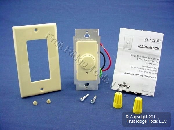 Leviton Ivory Decora Rotary incandescent Light Dimmer Switch 3-Way RPI06-IWP gallery